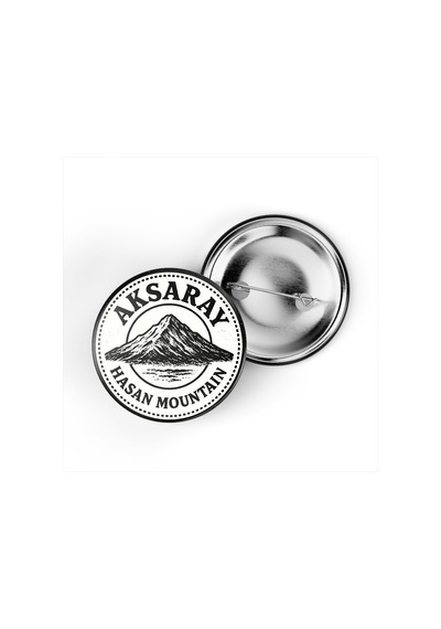 5 Adet İğneli Çanta Rozeti - Hasan Dağı - Aksaray - 44 MM Çok Renkli