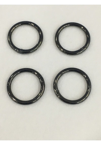 Karantuhafiye Çanta Halkası Yuvarlak Yaylı Klips 3 Cm 4 Lü Set Antrasit Antrasit