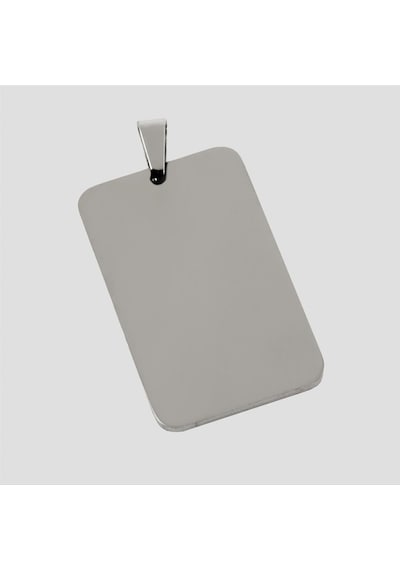 Dikdörtgen - 617 - İsim Yazılabilir Çelik Kolye Ucu 3,5 Cm - Nazblsmm - Gümüş Rengi