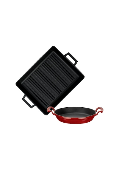 Lava Döküm Izgara Tava 26x32 & 20 Cm Sahan Set - Gerçek Izgara Lezzeti Evde Diğer