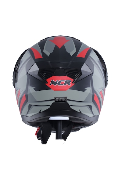 Ncr X-Cross Kırmızı Grafik Ece-22.06 Çene Açılır Kask Kırmızı Gri