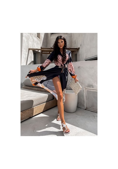 Wellway İthal Jessica Kumaş Elbise Kuşak Dahildir - Pembe-22245 Pembe
