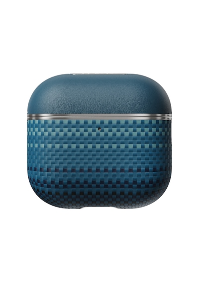 Apple Uyumlu AirPods 4 Kılıf Aramid Fiber Pitaka Tactile Woven Sunset-moonrise Serisi Sunset Kapak Mavi