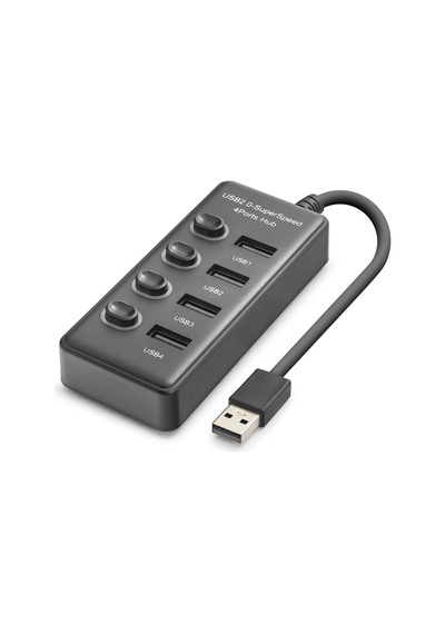 Usb Anahtarlı Hub 4 Port 480 Mbps Siyah Hdx7049