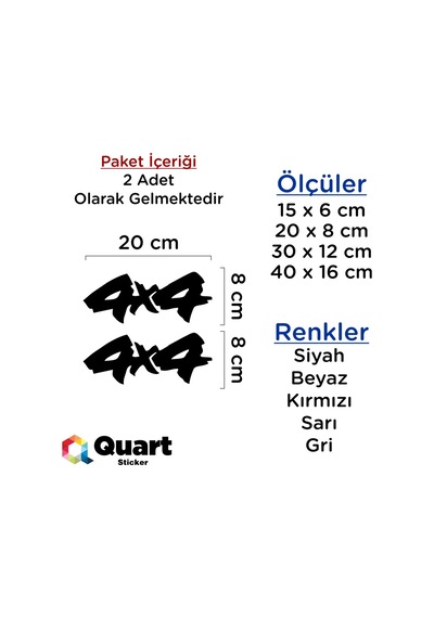 4X4 Off Road Sticker 2 Adet Oto Sticker Araba Sticker