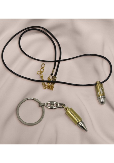 BK Gift Kişiye Özel Eskitme Kurşun Kolye ve Anahtarlık Hediye Set