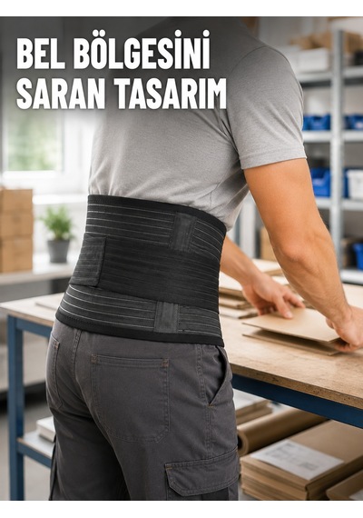 Çalışma Korsesi Güçlendirilmiş Elastik Bantlı Ayarlanabilir Bel Desteği - Lisinya