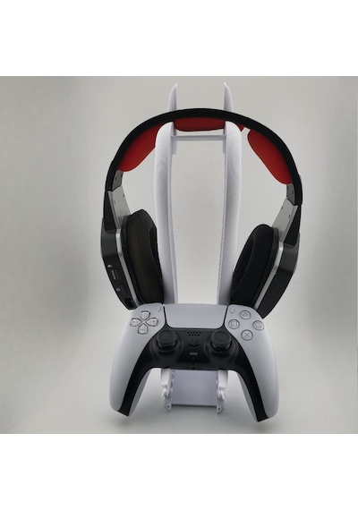 Ahtapot Tasarımlı Kulaklık Ve Ps5 Oyun Kolu Standı - Modern Gaming Aksesuar Tutucu - Gaming Desk Organizer Beyaz