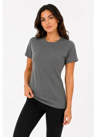 Butik İstanbul Basic Tişört Bisiklet Yaka Kısa Kol Günlük Yazlık Slim Fit T-shirt - Antrasit