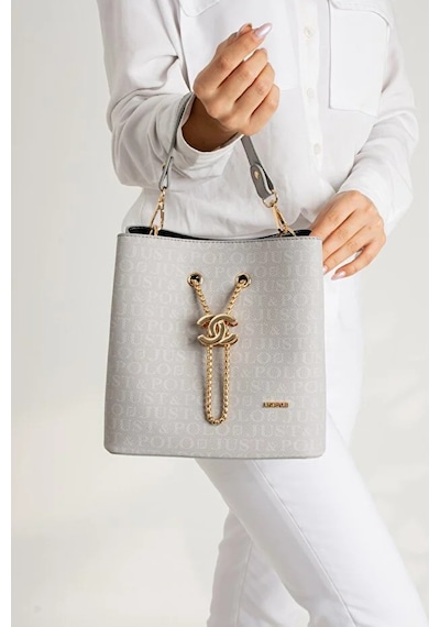 Just Polo Kadın Günlük Kullanıma Uygun Ayarlanabilir Askılı Şık El & Omuz Çantası Shoulder Bag Gri