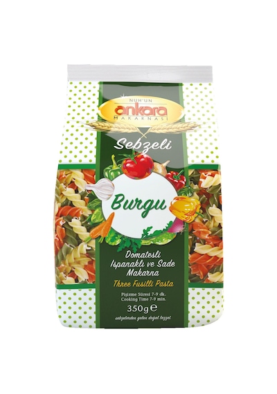 Nuh'un Ankara Makarnası Sebzeli Burgu Makarna 350 G