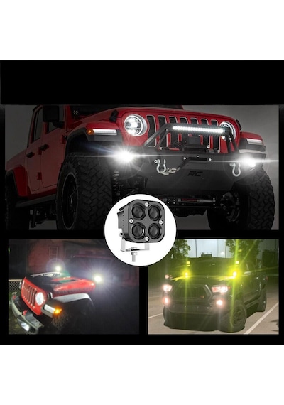 Off Road 3 İnç Beyaz Işık Kare Spot Çalışma Ve Sis Lambası 1adet