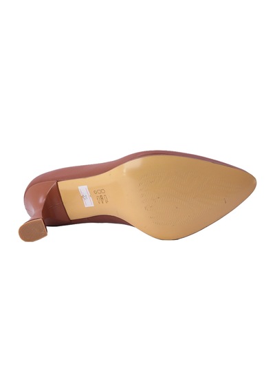 Hobby Ayakkabı Hakiki Deri Kadın Stiletto Topuklu Ayakkabı Taba