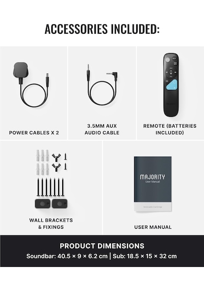 Bowfell Axis Dolby Atmos Soundbar, 200 W 2.1 Derin Bas Hoparlörlü