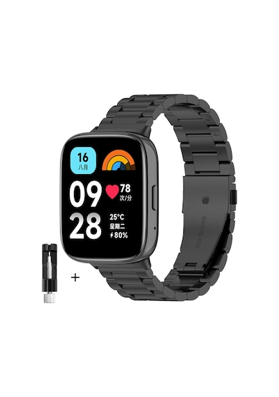 Xiaomi Redmi Watch 3 Active Uyumlu Ayarlabilir Paslanmaz Çelik Akıllı Saat Kordonu
