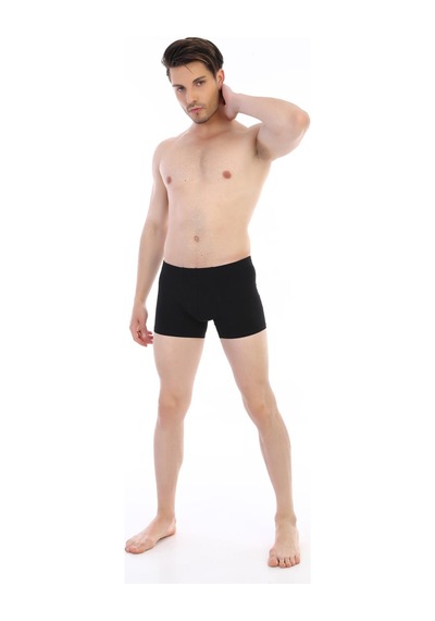Çift Kaplan Erkek Elastanlı Siyah Boxer 810