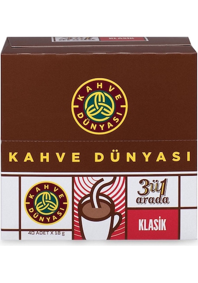 Kahve Dünyası 3ü1 Arada Klasik Kahve 2'li 40 x 18 G + 2si1 Arada Klasik Kahve 2'li 40 x 12 G