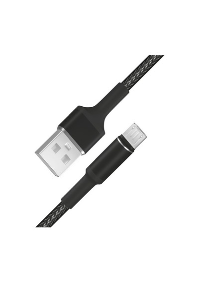 Fitplus Round Rs-101 Micro Usb Data/Şarj Kablosu 3A 1M Örgü Siyah