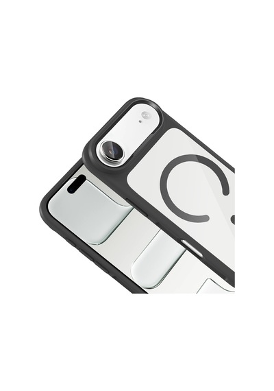Apple Uyumlu iPhone 17 Air Kılıf M-safe Şarj Özellikli Metal Kamera Çerçeveli Zore Tiko Kapak Siyah