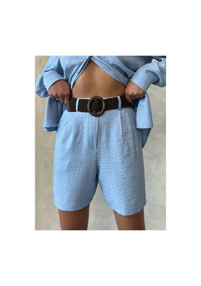 Verymoda Kemerli Şort D2686 Mavi