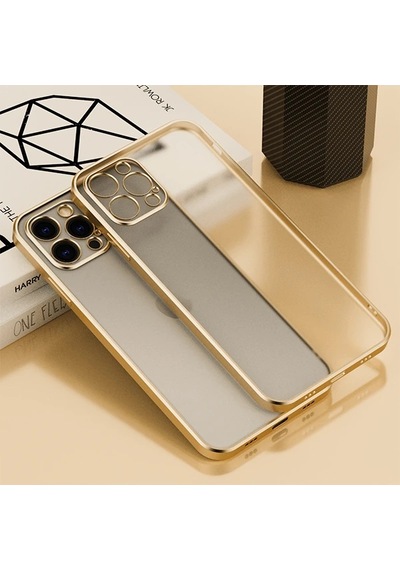 İphone 13 Pro Max Renkli Kenar Şeffaf Kılıf Kamera Korumalı Silikon Kılıf- 5775