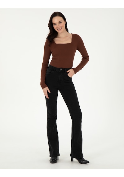 Pierre Cardin Kadın Kahverengi Kazak /triko 50297478-vr029 Kahverengi