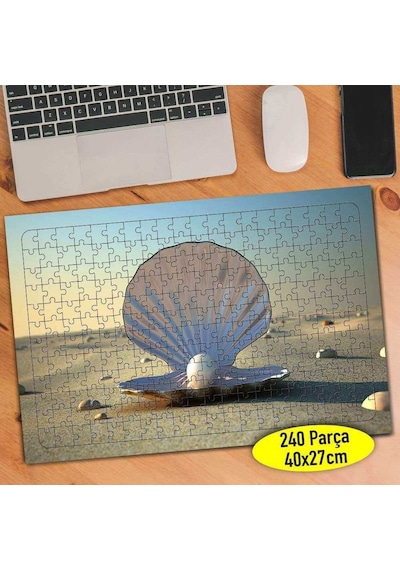 Kum Tanecikleri Ve Deniz Kabuğu 240 Parça Puzzle Yapboz-108161