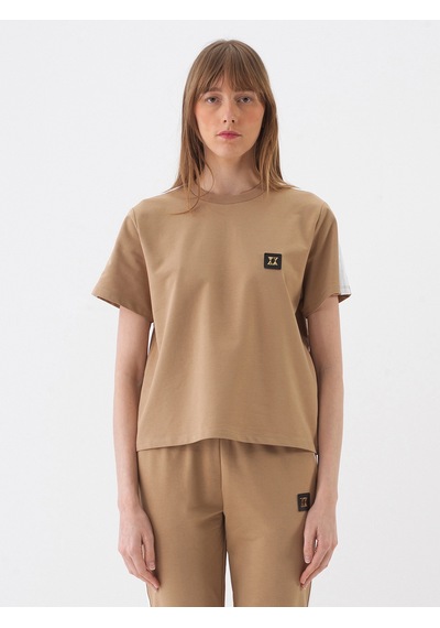 Xint Camel Pamuk Dokulu Regular Fit Tişört 602404