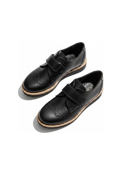 Zekids Erkek Çocuk Deri Oxford Ayakkabı-17248 Siyah