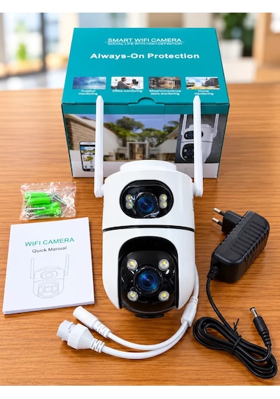 İcsee Dual Lens 6mp Wifi Akıllı Kamera , Yapay Zeka, Gece Görüş, Karşılıklı Konuşma