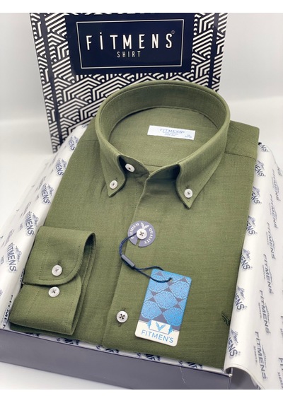 Slim Fit Uzun Kol Müslin Pamuk Rahat Nefes Alabilen Kumaştan Yaka Düğmeli Hediye Kutulu Erkek Gömlek Fs-004202 - Yeşil-3365 Slim Fit Uzun Kol Müslin Pamuk Rahat Nefes Alabilen Kumaştan Yaka Düğmeli Hediye Kutulu Erkek Gömlek Fs-004202 - Yeşil-3365