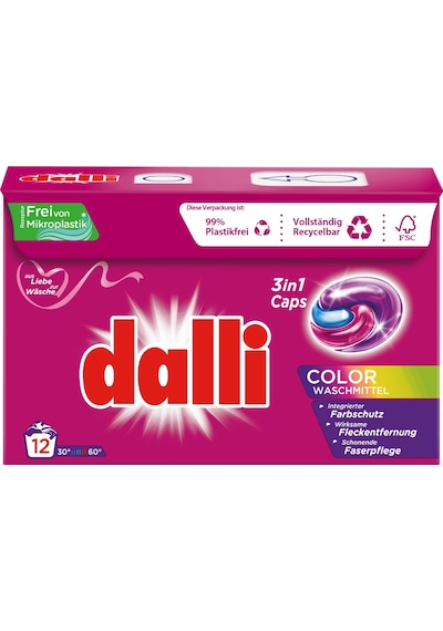 Dalli 3'ü Bir Arada Renkli Çamaşırlar için Tablet Çamaşır Deterjanı 12'li