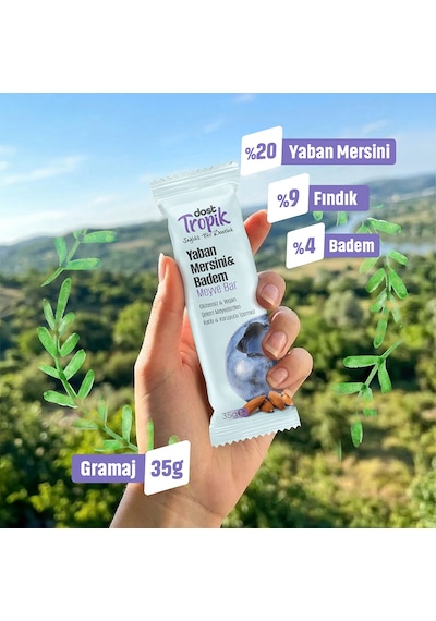 Yaban Mersini Ve Badem Aromalı Meyve Bar 35 G Meyve İçeren Pratik Atıştırmalık 2 Adet