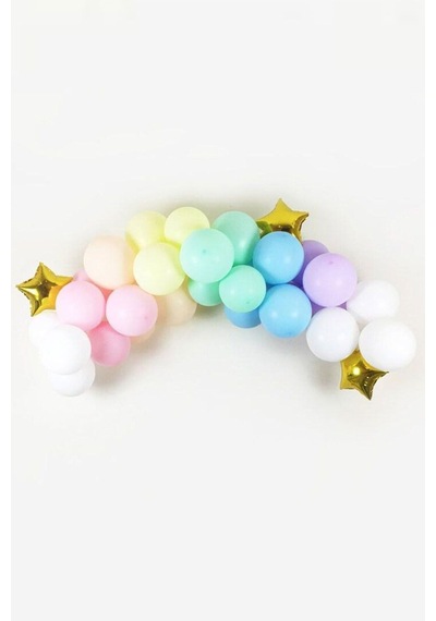 Çok Renkli Makaron Balon Zincir Set Çok Renkli