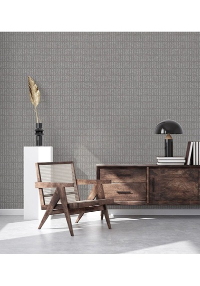 Adawall Muse Koleksiyonu- 25102-4 Taş Gri Dokulu Silinebilir Nonwoven Vinil Duvar Kağıdı 1.06x15.6m, 16.5m²