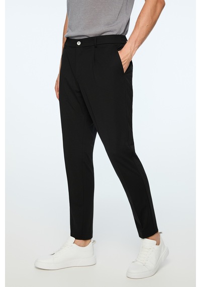 Morven Erkek Siyah Rayon Trend Düz Slim Fit Pantolon 26ms003027001 Siyah