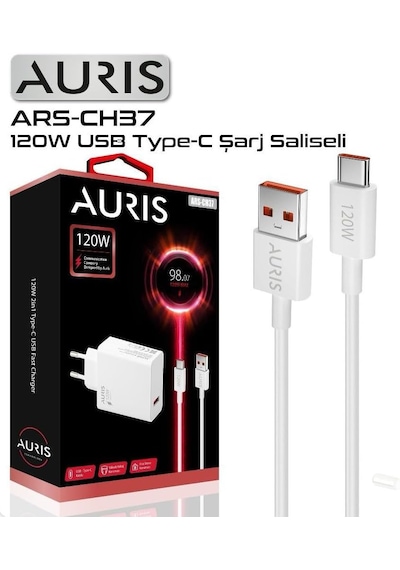 Auris 120w Hızlı Şarj Adaptörü Akıllı Güç Dağıtımı, Süper Hızlı Şarj 120w Type-c