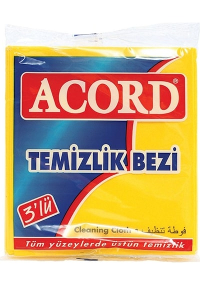 Acord Temizlik Bezi 3 Adet Sarı