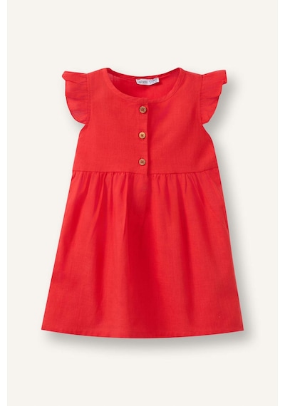 Defacto Flamlı Poplin Elbise Kız Bebek Z7402a226smrd63 Kırmızı-rd63