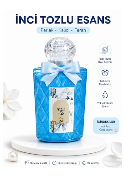 Shop Kişiye Özel İsim Baskılı İnci Tozlu Esans Nikah, Nişan, Söz, Kına Ve Bebek Hediyeliği -25 -adettir
