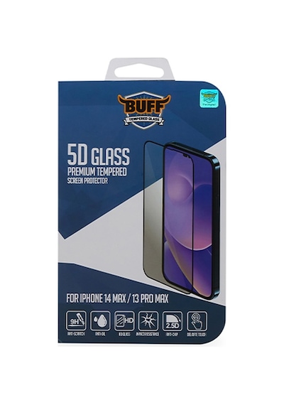 Buff Apple Uyumlu   iPhone 14 Plus / 13 Pro Max 5D Glass Ekran Koruyucu