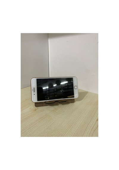 İsme Özel Minimalist Ahşap Telefon Standı Şarj Kanallı Masaüstü Tutucu Açık & Koyu Renk Seçenekli Ceviz
