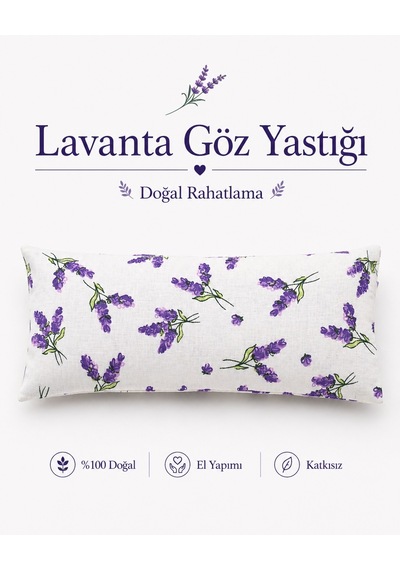 Lavande Çiftlik Lavanta Dolgulu Göz Yastığı Lavanta Desenli