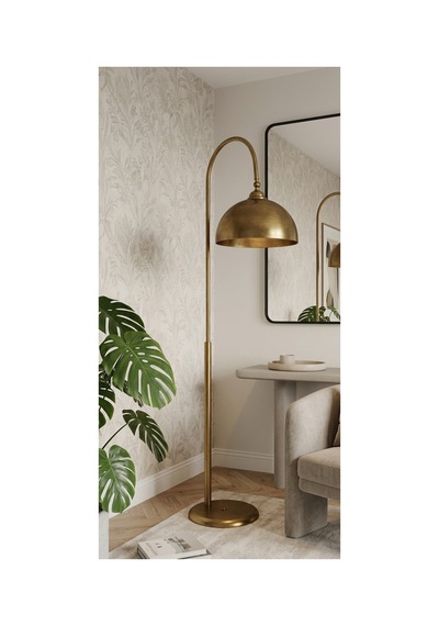 Terra Eskitme Metal Ayaklı Lambader Vintage & Modern Şapkalı Lambader Salon & Oturma Odası