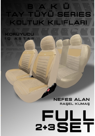 Ford Fiesta Hachback Hb 2009-2012 Uyumlu Tegin Natura Serisi Raşel Bej Koltuk Kılıfı