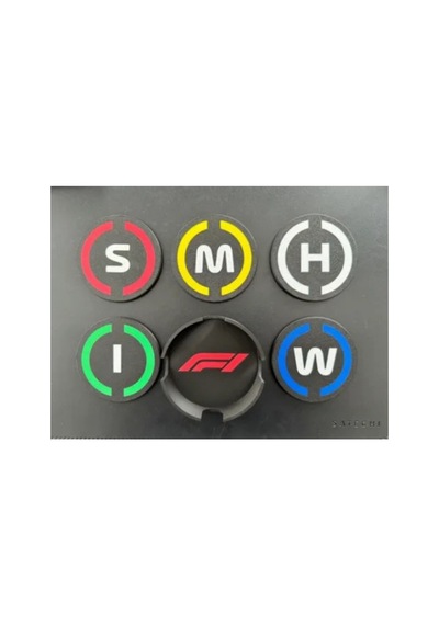 Formula 1 Sert, Orta, Yumuşak, Ara Ve Yağmur Lastiği Tasarımlı Bardak Altlığı Seti 5 Parça Diğer