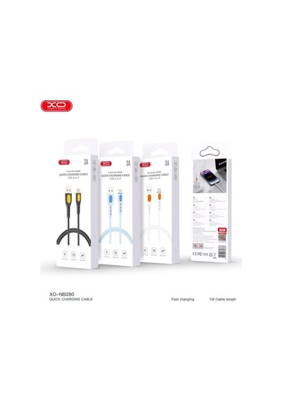 Nb280 3a Q.c Hızlı Fast Destekli Usb-a To Lightning Dayanıklı Silikon Data Şarj Kablosu