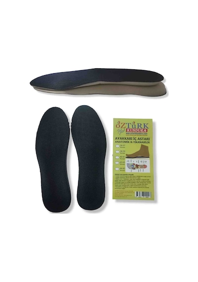 Ayakkabı İç Astarı Anatomik & Yıkanabilir Siyah 42-43 Numara Siyah