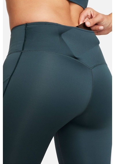 Nike Trainng Go Dri Fit İnfinalock 7/8 Leggings 6 Cepli Toparlayıcı Reflektörlü Antrenman Taytı Koyu Yeşil