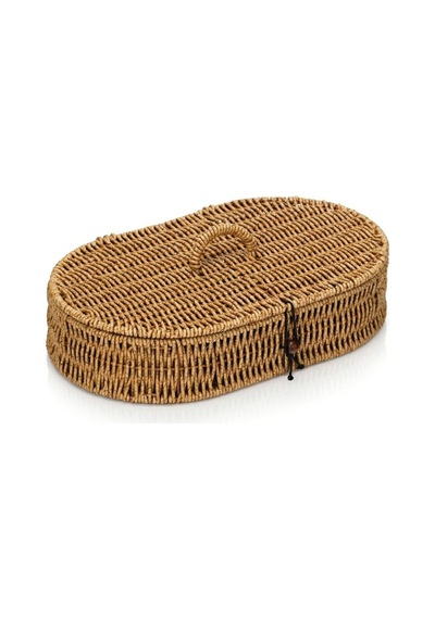 Rattan Hasır Kapaklı Çok Amaçlı Organizer Sepet M-1712 Diğer